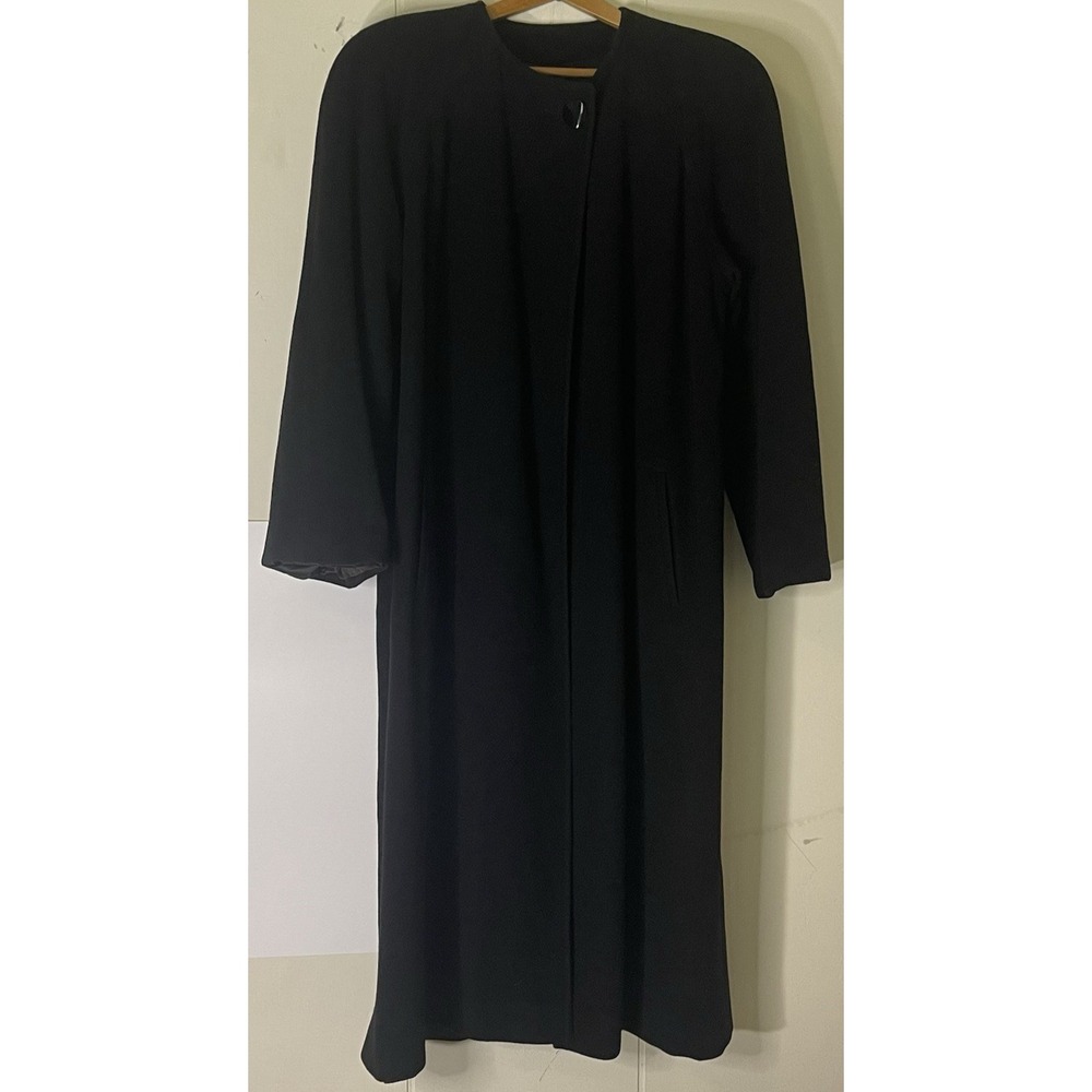 Vintage Saks Fifth Avenue Regency Cashmere Wool‎ Black Coat Womens Size 12